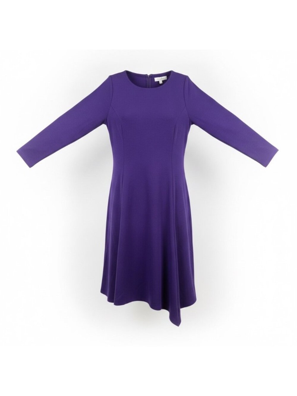 Linea Ponte Women Purple Asymmetrical Hem Long Sleeve Dress Size L